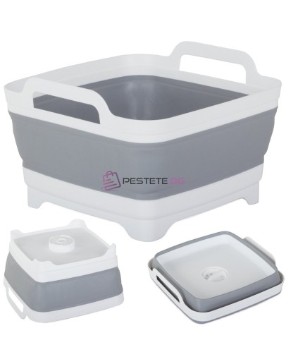 Силиконова сгъваема купа с тапа за източване